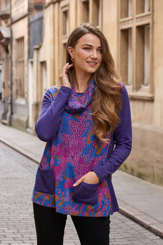 Mudflower – Multicolour Print Cowl Neck Top